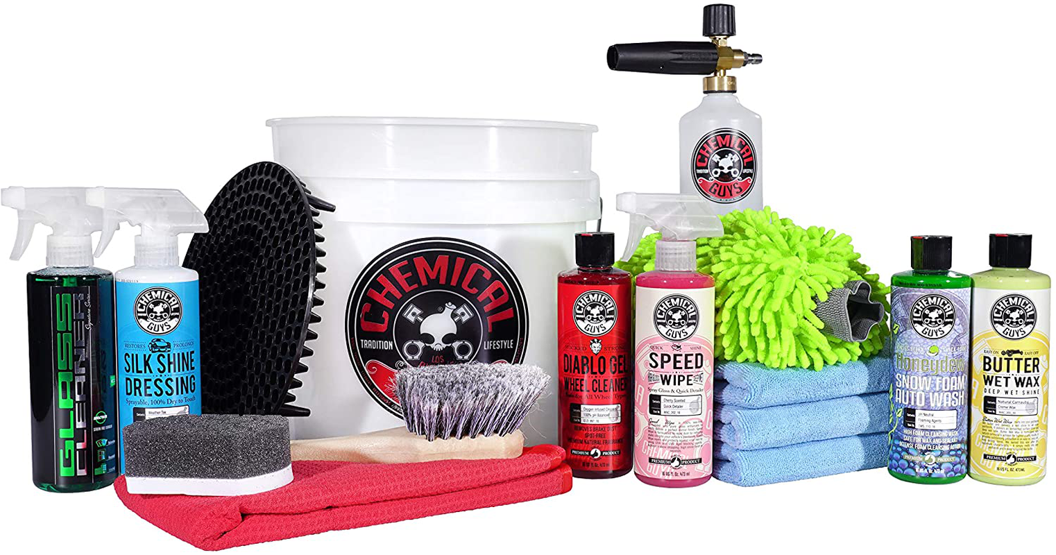 Chemical Guys HOL121 Best Car Wash Bucket Kit, 11 Items