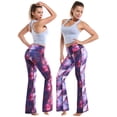 thumbnail image 2 of Pantalones de yoga BUBBLELIME Bootcut de cintura alta de poliéster Galaxy XL, 2 of 6