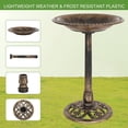 thumbnail image 4 of Pedestal Bird Bath 28 Inch Antique Copper Resin Birdbaths Weather Resistant Floral Accents and Vintage Finish Garden Decor for Outdoor Lightweight Courtyard…, 4 of 19
