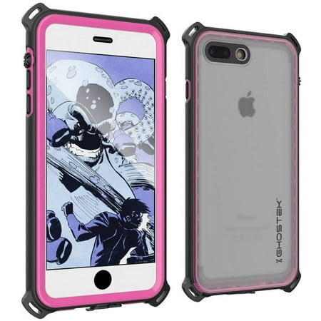 iPhone 7 Plus Waterproof Case, Ghostek Nautical Series for Apple iPhone 8 Plus | Slim Underwater Protection | Shockproof | Dirt-Proof | Snow-Proof | Protective | Adventure Duty | Swimming (Pink)