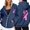 Navy, variant on NinXxx Women's Cancer Awareness Zip Up Hoodie Pocket Drawstring Casual Sweatshirt Navy XXXL