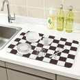 thumbnail image 2 of Diatomaceous Stone Dish Drying Mat, Checkered Quick Dry Dish Drying Mats for Kitchen Counter, Dishes, Cups, and Utensils Caramel 19.7*11.8 inch, 2 of 7
