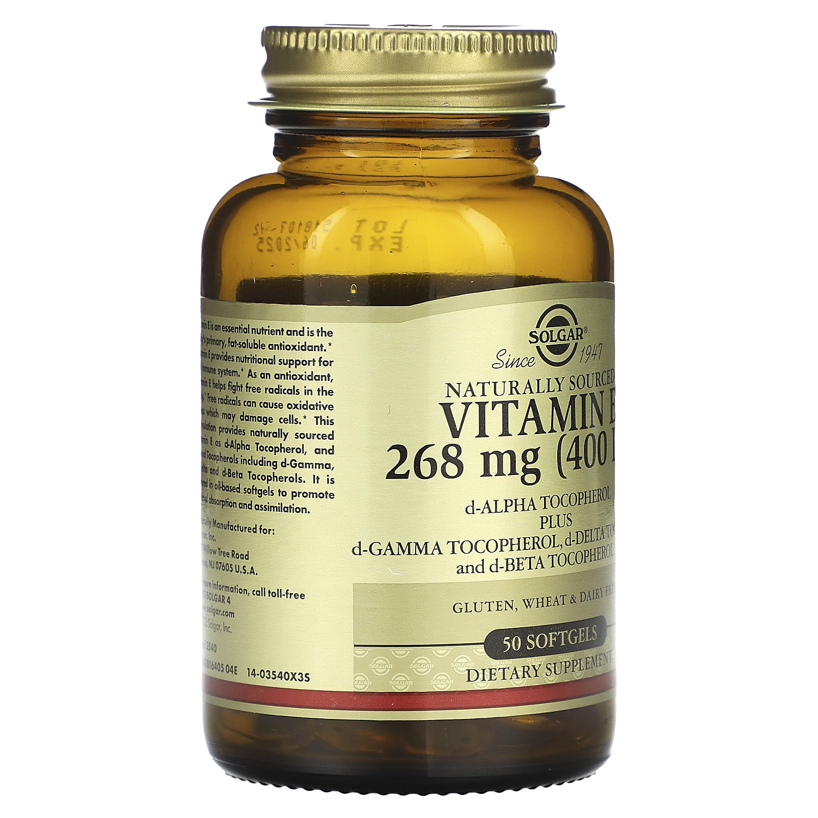 Solgar Vitamin E 268 MG (400 IU) Mixed Softgels (d-Alpha