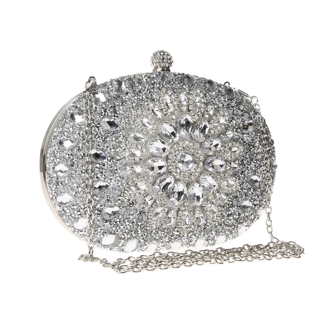 Monedero de mano COAIMANEY con purpurina con diamantes de imitación brillantes para bodas