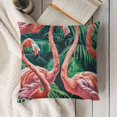 thumbnail image 3 of YINGXI Pink Throw Pillow Covers Tropical Palm Leaves Decorative Pillow Cases Home Decor Square Pillowcases 18x18in, 3 of 5