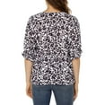 thumbnail image 3 of Well Worn Ladies' V-Neck Blouse, Black Floral 2XL, 3 of 3