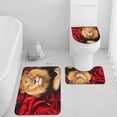 thumbnail image 6 of Red Rose Bathroom Sets with Shower Curtain and Rugs and Accessories, Lion Shower Curtain Sets, Red Shower Curtains for Bathroom,Lion Bathroom Decor 4 Pcs, 6 of 8