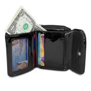 Safe ID Hack-Proof Leather French Wallet with RFID Blocking