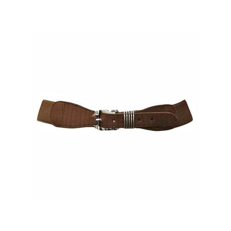 - Thin Crocodile Textured Retro Buckle Stretch Belt