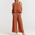 thumbnail image 1 of Trajes De Verano De 2 Piezas Conjuntos de pantalones de algodón de 2 piezas Ropa diaria de pierna ancha para mujer sin espalda (Naranja XXL) Cgtredaw Para estrenar, 1 of 1