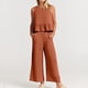 thumbnail image 1 of Trajes De Verano De 2 Piezas Conjuntos de pantalones de algodón de 2 piezas sin espalda para mujer, ropa diaria de pierna ancha (naranja XL) Cgtredaw Para estrenar, 1 of 1