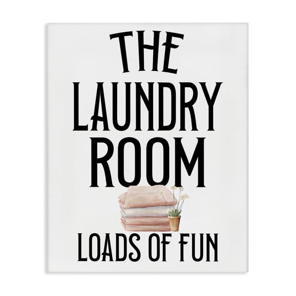 Laundry Room Fun Minimal Canvas Wall Art, design by Kim Allen