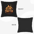 thumbnail image 6 of Set of 2 18x18in Throw Pillow Covers - Stylish Black Mountain Sunset Design with ' Globe Trotter ' Text & Stars Perfect for Couch Bed Car, 6 of 8