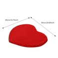 Chenille Heart Shaped Door Mat Bathroom Toilet Living Room Red