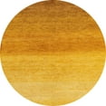 thumbnail image 1 of Ahgly Company Machine Washable Indoor Round Abstract Deep Yellow Area Rugs, 8' Round, 1 of 7