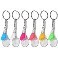 thumbnail image 1 of Llavero de 6 piezas, llavero deportivo de simulación creativa, mini colgante de simulación de bádminton Battledore, llavero, bolsa, adorno decorativo colgante, 1 of 5