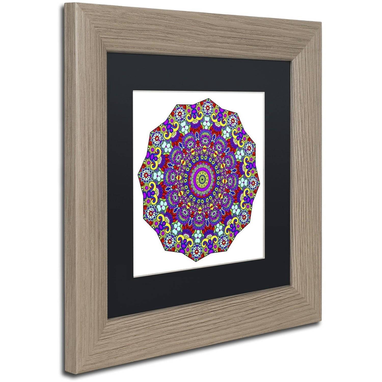 Trademark Fine Art "The Sigh Mandala" Canvas Art by Kathy G. Ahrens, Black Matte, Birch Frame