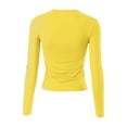 thumbnail image 7 of Cute T Shirts For Women Loose Fitted Crew Neck T Shirts Classic Solid Color Fall Winter Work Tee Pullover Outfits Yellow L, 7 of 7