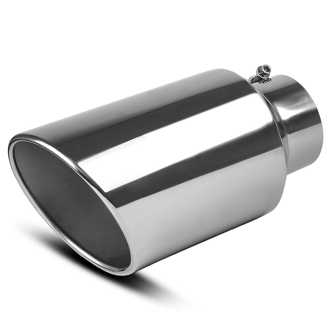 Stainless Steel 16/" Long Rolled Angle Cut Exhaust Tip w// 4/" Inlet /& 6/" Outlet