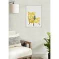 thumbnail image 6 of Kate and Laurel Sylvie 5 Mustard Chair Framed Canvas Wall Art by Planet Cat, 18x24 White, Modern Simple Living Room Chair with Animal Art for Wall Decor, 6 of 7