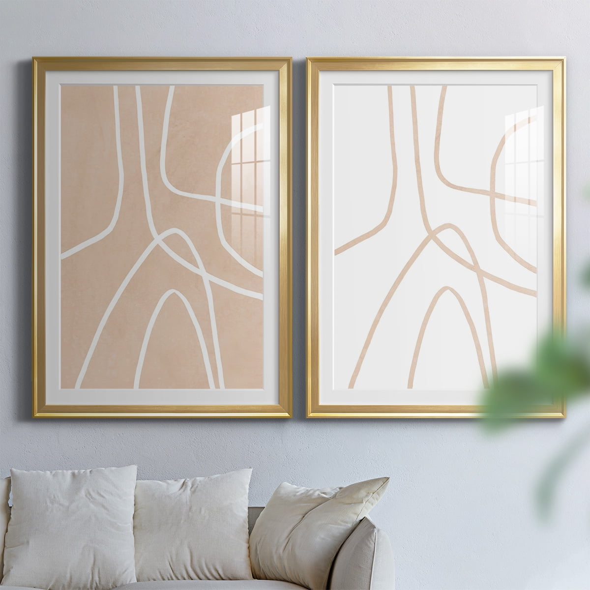 Wexford Home Clean Contour I Premium Framed Print, 26.5" x 36.5" - Ready to Hang, Gold (Set of 2)
