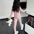 thumbnail image 6 of Cethrio Girls Thermal Pajama Sets, Two Piece Long Sleeve 2 Piece Winter Sleepwear Loungewear Pink Size 10-12, 6 of 6