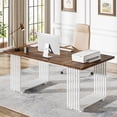thumbnail image 4 of Tribesigns 70.9" Executive Office Desk, Modern Conference Desk with Metal Frame, Walnut, 4 of 6
