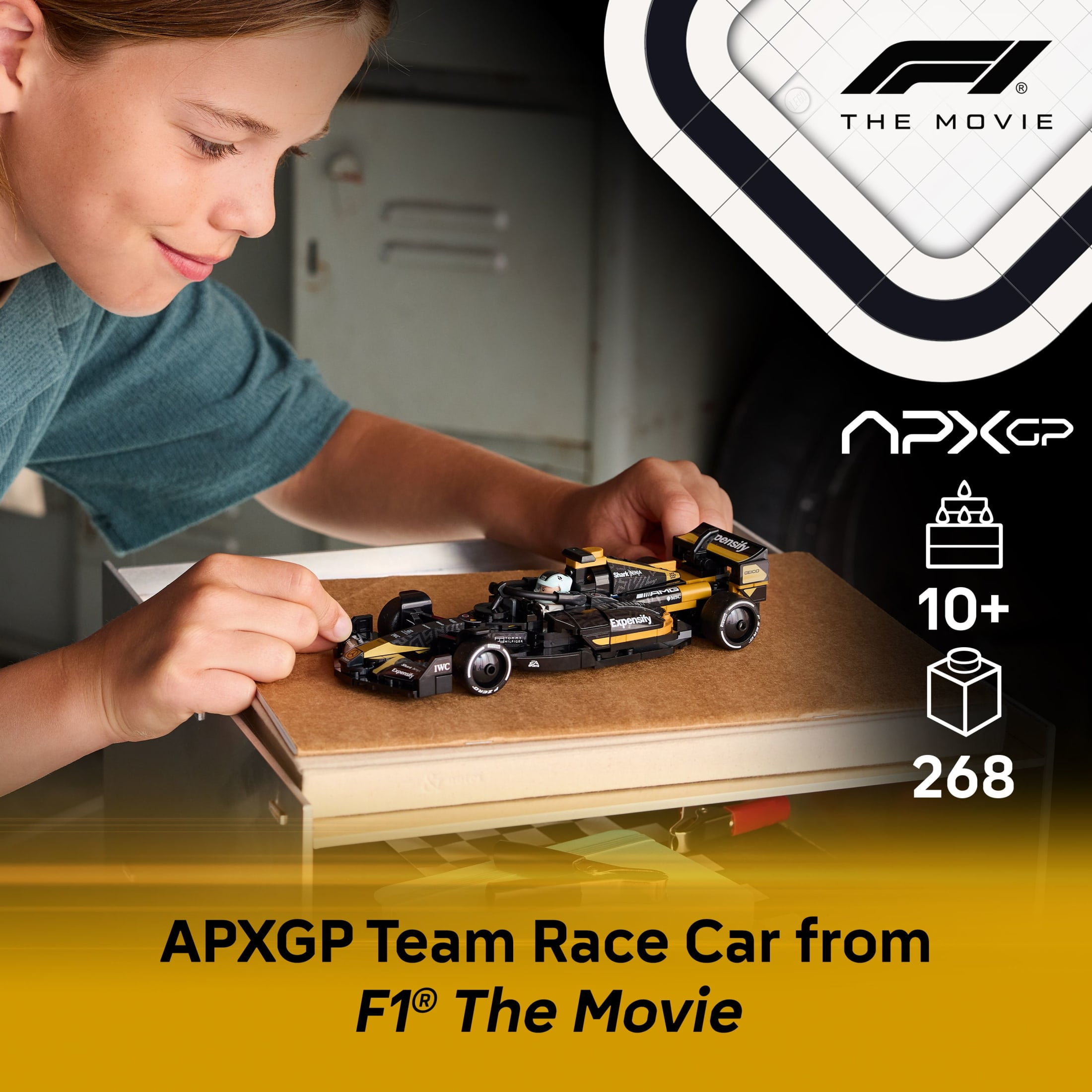LEGO Speed Champions APXGP Team Race Car from F1 The Movie - Building Toy for Boys, Girls, & Kids, Ages 10+ - Pretend Play Racing Vehicle with 2 Minifigures - Gift Idea for Birthdays - 77252