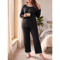 thumbnail image 4 of Cueply Womens Plus Size Pajamas Long Sleeve Pjs Sets Loungewear Sleepwear 1X-4X, 4 of 8