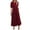 Red, variant on Womens Summer Dresses Women's Bubble Sleeve Round Neck Patchwork Loose Casual Shirt Long Dress