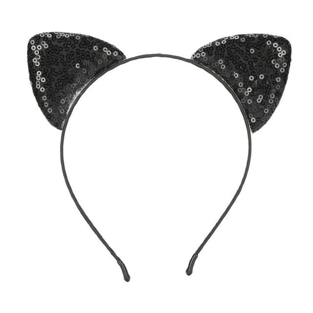 LYUMO Décoration d'Oreilles de Chat, Serre-Tête d'Oreilles de Chat Réversible à Paillettes, Serre-Tête d'Oreilles de Chat Brillant Accessoires pour Cheveux de Chaton pour Femmes, Serre-Tête d'Oreilles de Chat