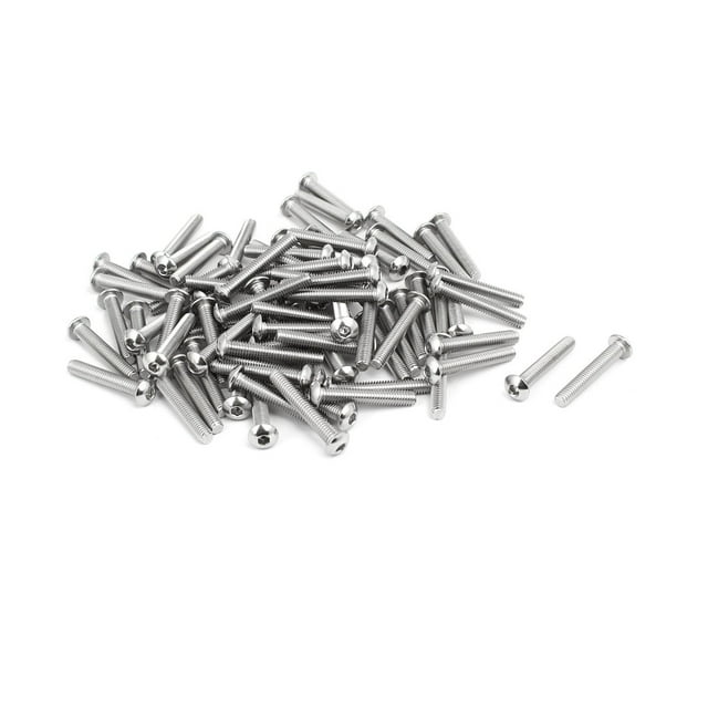 Unique Bargains M4x25mm 304 Stainless Steel Button Head Hex Socket Cap Screws Bolts 80pcs