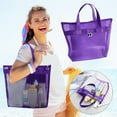 thumbnail image 3 of Holloyiver Mesh Shower Bag with Zipper, 12 x 14Inches Small Portable Toiletry Pool Bag, Shower Bags for Men Women, Gym Bag Essentials, Camping Toiletry Bag (Purple), 3 of 6