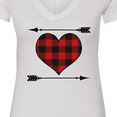 thumbnail image 4 of Inktastic Buffalo Plaid Valentines Day Heart Women's V-Neck T-Shirt, 4 of 5