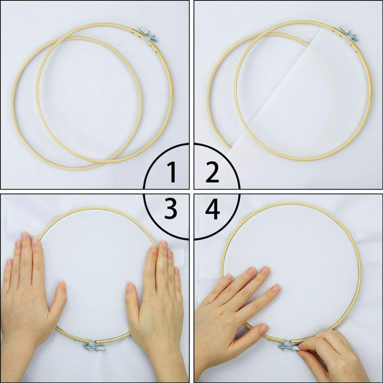 Aoibrloy 12 Pieces 5 Inch Embroidery Hoops Circle Round Cross Stitch Hoop  Ring Bulk for Embroidery, Craft Sewing, Decoration