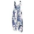 thumbnail image 2 of Cotton-Linen Jumpsuits For Women Casual Loose Summer Rompers Wide Leg Bib Overall with Pockets Womens Pants, 2 of 5