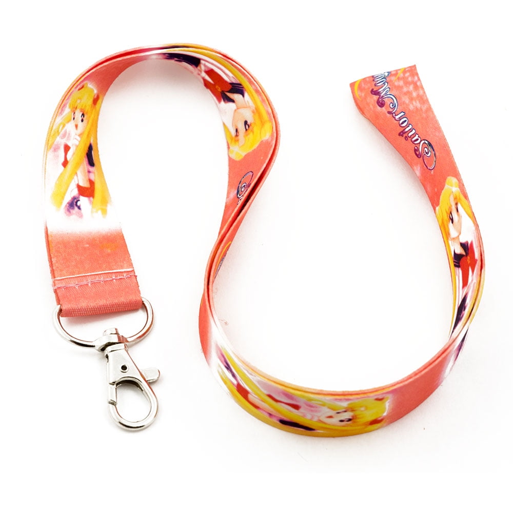 Sailor Moon Pink Lanyard Key Chain ID Holder