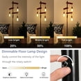 thumbnail image 2 of Dimmable Industrial Floor Lamp, Farmhouse Tree Floor Lamp, 68 Inch 3 Lights Wood Standing Lamp, Sturdy Base Tall Vintage Pole Light, Metal Black Floor Lamps for Living Room Bedroom Office Rustic Home, 2 of 9