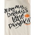 thumbnail image 6 of Liacowi Baby Girl Halloween Clothes Set 3 6 12 18 Months Newborn Girls Letter Print Long Sleeve Crew Neck Romper Pumpkin Long Pants Hat 3PCS Infant Fall Halloween Outfits, 6 of 9
