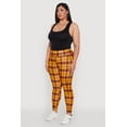 thumbnail image 3 of Womens Plus Size High Waisted Cell Phone Pocket Plaid Leggings, 3 of 6