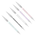 thumbnail image 4 of Juego de 5 piezas de pinceles para manicura con doble cabezal y cristales para pintar y puntear uñas, 4 of 15