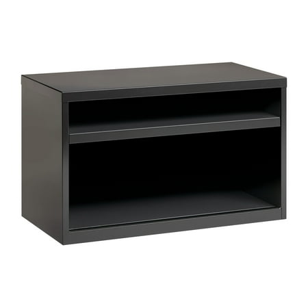 UPC: 0029404205095 | Hirsh 36 Inch Wide Low Credenza Metal Lateral Cabinet with Open Shelves for Home and Office  Charcoal