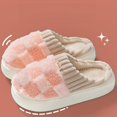 thumbnail image 5 of NexTorq Checkered Slipper House Slippers for Women Men Plush Warm Fuzzy Slippers Flyffy Bedroom Shoes Indoor Slip On US:9 (EU:40-41), 5 of 6