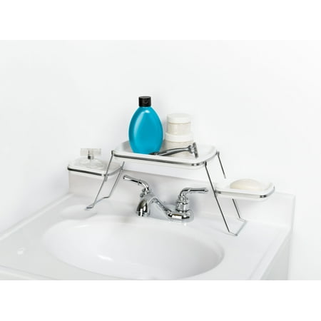 UPC 043197134783 product image for Zenna Home Vanity Shelf, Chrome and White | upcitemdb.com