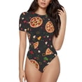 thumbnail image 1 of Fotbe Pizzas Mushrooms Body de Mujer con Cuello Redondo y Mangas Cortas, Sin Mangas Ajustado, Suave, Cómodo y Básico-X-Large, 1 of 7