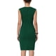 thumbnail image 3 of Vestido de tubo con cuello plisado para mujer Inspire Chic, vestido de trabajo XL verde, 3 of 6