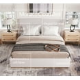 thumbnail image 5 of Queen Size Bed Frame with Headboard - Free Assembly, Upholstered - Monaco Bed - Sturdy Wood Bedframe, Heavy Duty Platform in Soft Fabric - Contemporary Style, Boho - Non-Slip, 5 of 11
