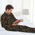 thumbnail image 5 of KLL Decorative Feathers Sleepwear Mens Flannel Pajamas,Long Cotton Pj Set, 5 of 7