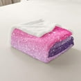 thumbnail image 4 of Colorful Glitter (No Glitter No Sequin) Pink Purple Sherpa Blanket Fantasy Fleece Blanket Plush Blanket for Bed Sofa Couch Bedroom Decor Fairy Dreamy Gradient Warm Fuzzy Blanket 40"x50", 4 of 7