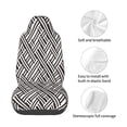 thumbnail image 4 of Wukai Black White Stripes Full Set Car Seat Covers with Soft Padding Universal Auto Front Seats Protector and Cushion Mat, 4 of 5